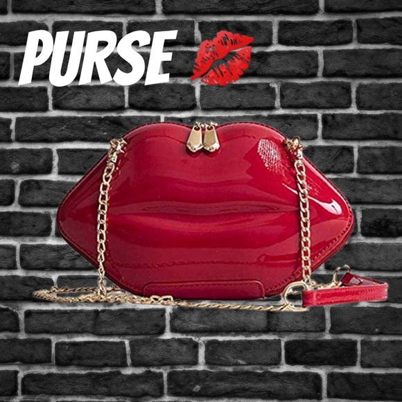 💋👀GORGEOUS NEW RED LIPS 👄 PURSE/BAG👀💋 - Picture 2 of 5